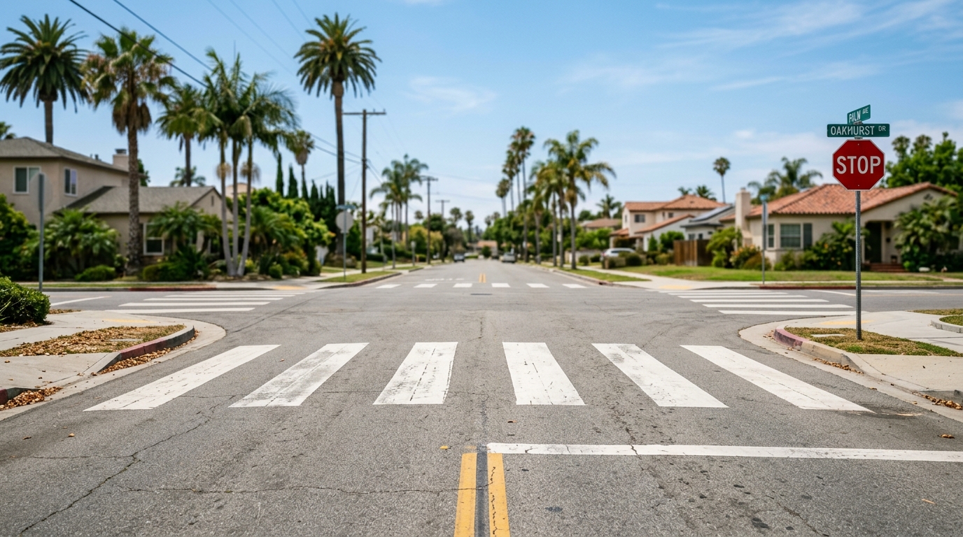 California pedestrian right of way law at a crosswalk