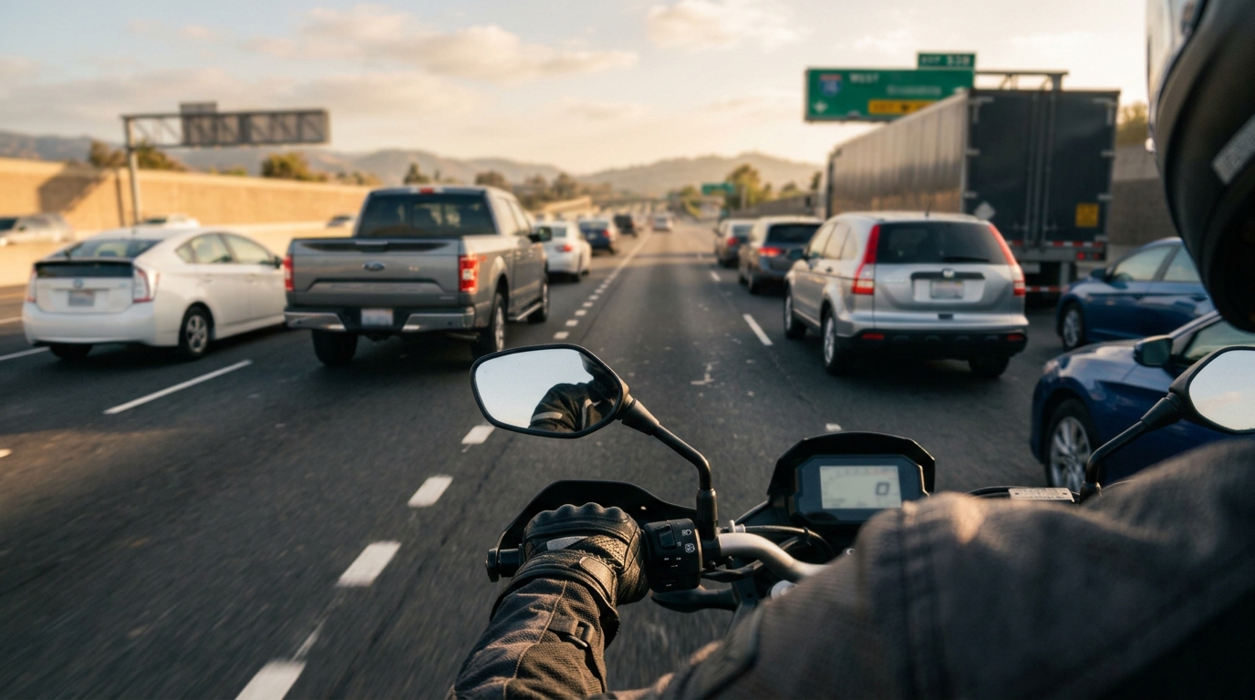 California Highway Patrol lane splitting safety guidelines for motorcyclists